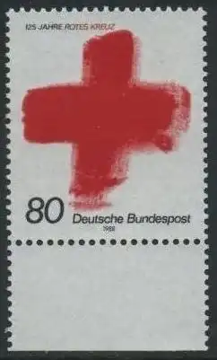 BUND 1988 Michel-Nummer 1387 postfrisch EINZELMARKE RAND unten