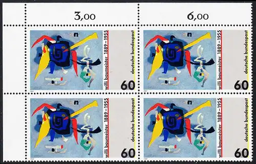 BUND 1989 Michel-Nummer 1403 postfrisch BLOCK ECKRAND oben links