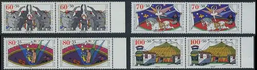 BUND 1989 Michel-Nummer 1411-1414 postfrisch SATZ(4) horiz.PAARE RÄNDER rechts 