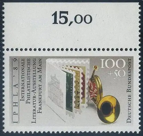 BUND 1989 Michel-Nummer 1415 postfrisch EINZELMARKE RAND oben