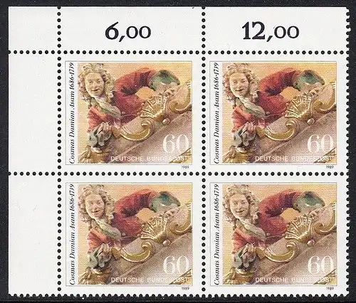 BUND 1989 Michel-Nummer 1420 postfrisch BLOCK ECKRAND oben links