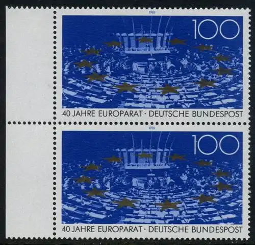 BUND 1989 Michel-Nummer 1422 postfrisch vert.PAAR RAND links