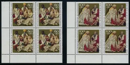 BUND 1992 Michel-Nummer 1639-1640 postfrisch SATZ(2) BLÖCKE ECKRAND unten links (93)