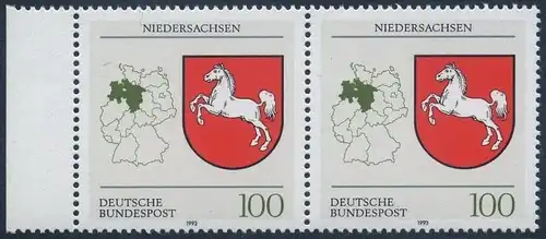 BUND 1993 Michel-Nummer 1662 postfrisch horiz.PAAR RAND links