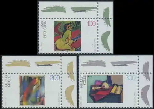 BUND 1996 Michel-Nummer 1843-1845 postfrisch SATZ(3) EINZELMARKEN ECKRÄNDER oben rechts