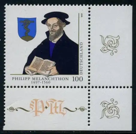 BUND 1997 Michel-Nummer 1902 postfrisch EINZELMARKE ECKRAND unten rechts