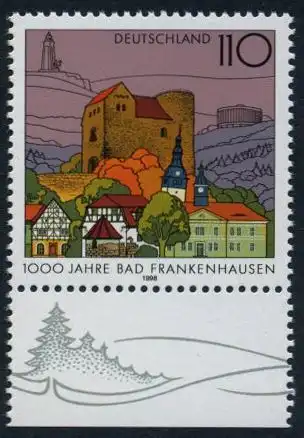 BUND 1998 Michel-Nummer 1978 postfrisch EINZELMARKE RAND unten (c)