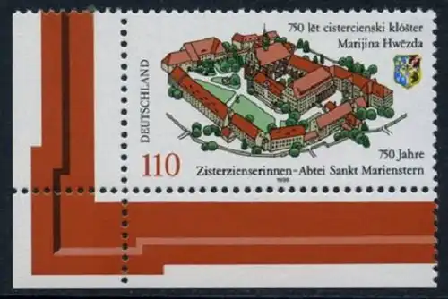 BUND 1998 Michel-Nummer 1982 postfrisch EINZELMARKE ECKRAND unten links