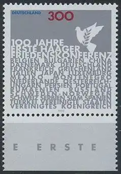 BUND 1999 Michel-Nummer 2066 postfrisch EINZELMARKE RAND unten (a)