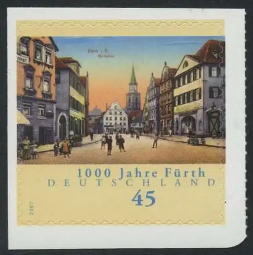 BUND 2007 Michel-Nummer 2584 postfrisch EINZELMARKE (d) -aus MH/selbstklebend-