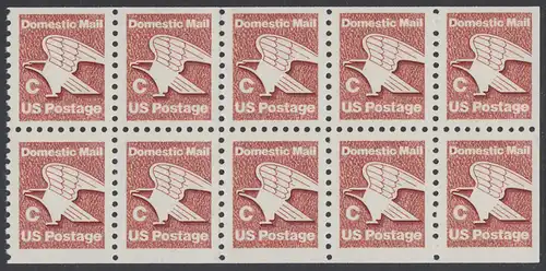 USA Michel 1508 / Scott 1948a postfrisch Markenheftchenblatt(10) - Adler - Emblem der US-Post