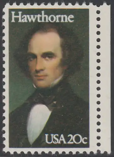 USA Michel 1642 / Scott 2047 postfrisch EINZELMARKE RAND rechts - Nathaniel Hawthorne, Schriftsteller