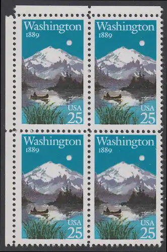 USA Michel 2030 / Scott 2404 postfrisch BLOCK ECKRAND oben links - 100 Jahre Staat Washington: Mt. Rainier