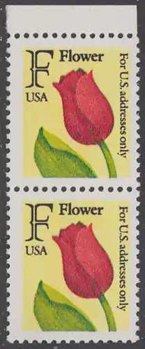 USA Michel 2116 / Scott 2517 postfrisch horiz.PAAR RAND oben - Tulpe