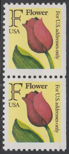USA Michel 2116D / Scott 2519 postfrisch vert.PAAR (rechts ungezähnt) - Tulpe