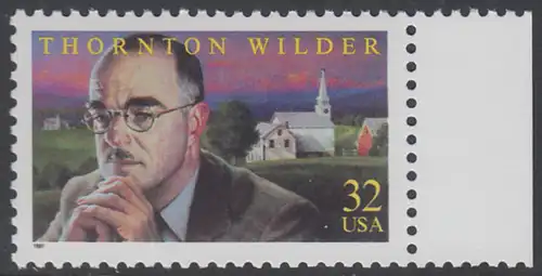 USA Michel 2812 / Scott 3134 postfrisch EINZELMARKE RAND rechts - Thornton N. Wilder, Schriftsteller