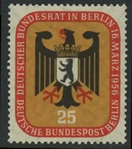 BERLIN 1956 Michel-Nummer 137 postfrisch EINZELMARKE - Deutscher Bundesrat in Berlin