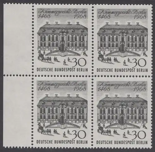 BERLIN 1968 Michel-Nummer 320 postfrisch BLOCK RÄNDER links - Kammergericht Berlin