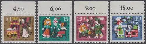 BERLIN 1964 Michel-Nummer 237-240 postfrisch SATZ(4) EINZELMARKEN RÄNDER oben (b) - Märchen der Gebrüder Grimm: Dornröschen