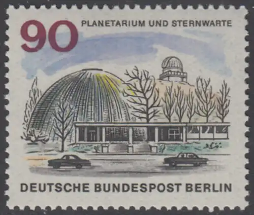 BERLIN 1965 Michel-Nummer 263 postfrisch EINZELMARKE - Das neue Berlin: Planetarium und Wilhelm-Foerster-Sternwarte, Berlin-Steglitz