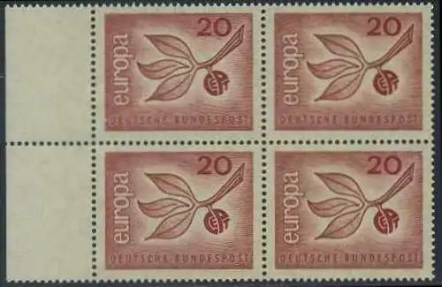 BUND 1965 Michel-Nummer 0484 postfrisch BLOCK RANDMARKEN links