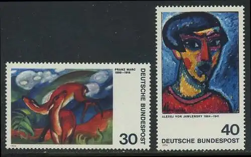 BUND 1974 Michel-Nummer 0798-0799 postfrisch SATZ(2) EINZELMARKEN