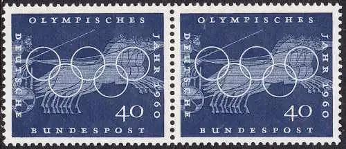 BUND 1960 Michel-Nummer 0335 postfrisch horiz.PAAR