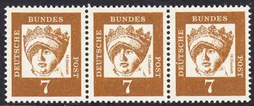 BUND 1961 Michel-Nummer 0348x postfrisch horiz.STRIP(3)