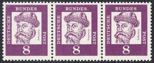 BUND 1961 Michel-Nummer 0349x postfrisch horiz.STRIP(3)