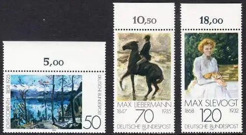 BUND 1978 Michel-Nummer 0986-0988 postfrisch SATZ(3) EINZELMARKEN RÄNDER oben (b)