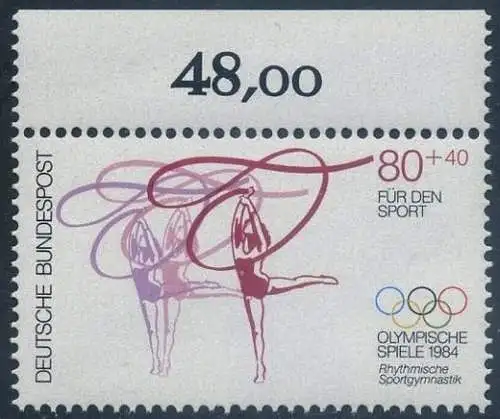 BUND 1984 Michel-Nummer 1207 postfrisch EINZELMARKE RAND oben