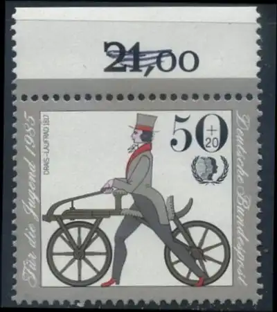 BUND 1985 Michel-Nummer 1242 postfrisch EINZELMARKE RAND oben 