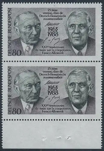 BUND 1988 Michel-Nummer 1351 postfrisch vert.PAAR RAND unten (a2)