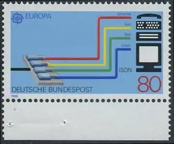 BUND 1988 Michel-Nummer 1368 postfrisch EINZELMARKE RAND unten