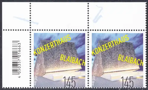 BUND 2019 Michel-Nummer 3451 postfrisch horiz.PAAR ECKRAND oben links