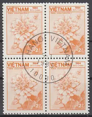 hc000.498 - Vietnam Mi.Nr. 1541 o, Viererblock