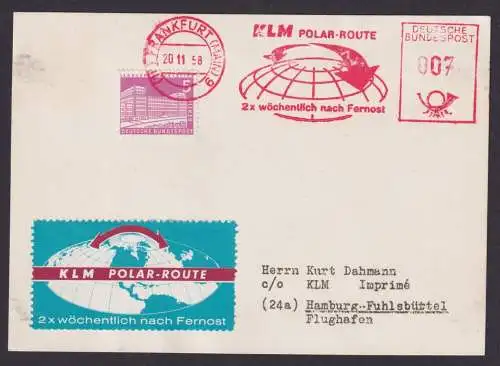 Polar Flugpost Brief Air Mail KLM AFS Absenderfreistempel 007 + Berlin Bauten ab