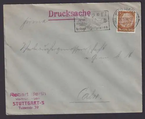 Stuttgart Baden Württemberg Deutsches Reich Brief Postsache SST Luftpost bringt