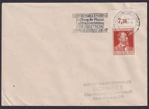 Flugpost Brief Air Mail Masch. SST Frankfurt Berlin Eröffnung der Flug - und