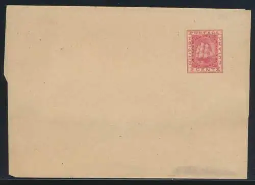 British Guiana Ganzsache Streifband 2c Schiff Segelschiff postal stationery