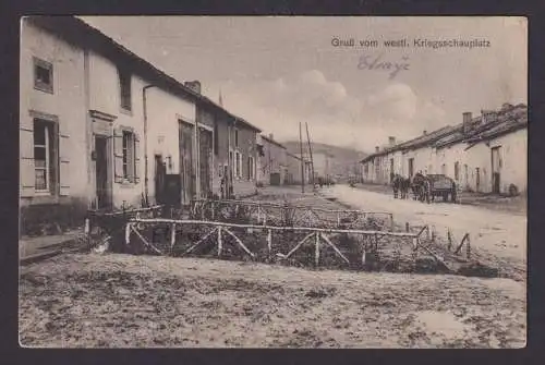 Ansichtskarte Etraye Frankreich Feldpostkarte ungelazfen Dorfstr. im I.Weltkrieg