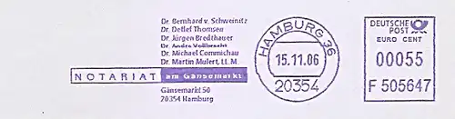 Freistempel F505647 Hamburg - Notariat am Gänsemarkt (#563)