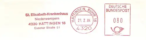 Freistempel Hattingen Ruhr - St. Elisabeth-Krankenhaus Niederwenigern (#1926)