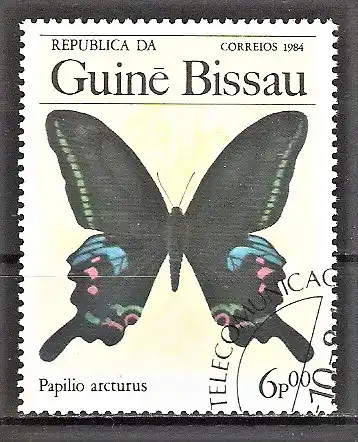 Briefmarke Guinea-Bissau Mi.Nr. 812 o Schmetterlinge 1984 / Papilio arcturus