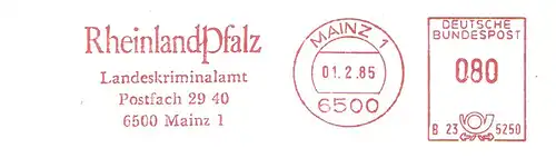 Freistempel B23 5250 Mainz - Landeskriminalamt Rheinland Pfalz (#2085)