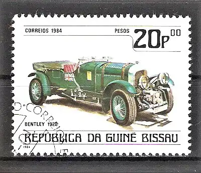 Briefmarke Guinea-Bissau Mi.Nr. 749 o Autos 1984 / Bentley Baujahr 1928