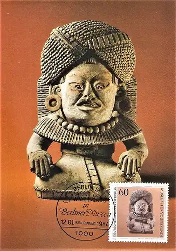 Briefmarke Maximumkarte Berlin Mi.Nr. 710 Kunstschätze in Berliner Museen 1984 / Göttin mit dem Perlenturban (1760)