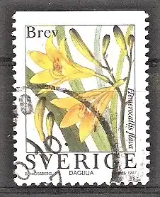 Briefmarke Schweden Mi.Nr. 1999 Do o Gartenblumen 1997 / Taglilie (Hemerocallis flava)