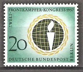 Briefmarke Berlin Mi.Nr. 177 ** Welt-Frontkämpfer-Kongress Berlin 1957