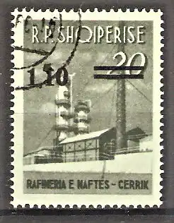 Briefmarke Albanien Mi.Nr. 971 o Freimarke mit Aufdruck 1965